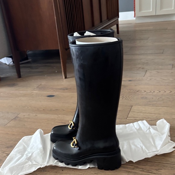 Gucci Horsebit Elegant Black Rain Boots - Picture 5 of 12